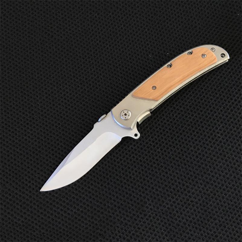 Wooden Handle Folding Knife Portable Self-defense