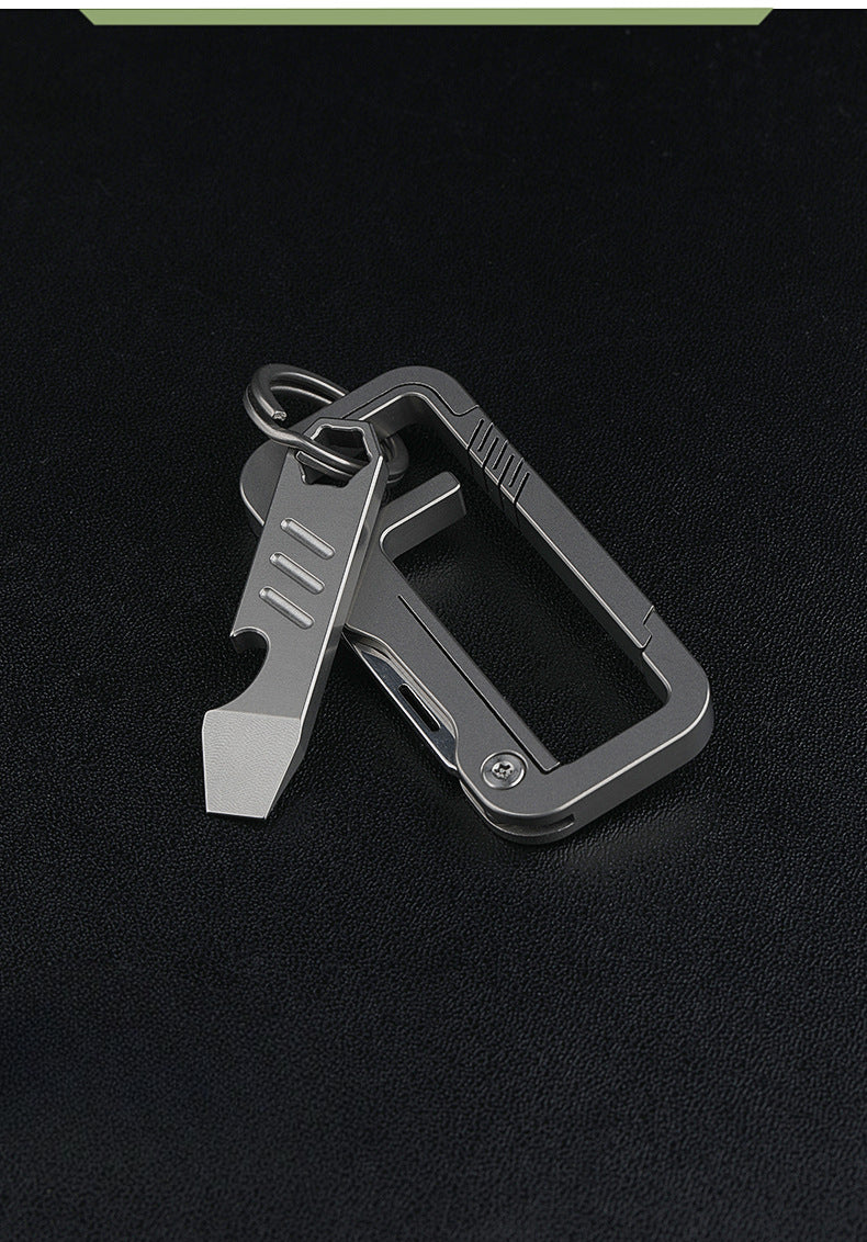 TC4 Titanium Pry Bar Mini Key Tag Outdoor Survival Multi Tool Bottle Opener