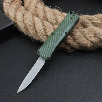 Zinc Aluminum Handle Mini Knife Stonewashed Blade Outdoor Pocket Knife