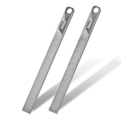 Titanium Alloy Straight Ruler EDC Self-defense Tool Waist Hangable Crowbar