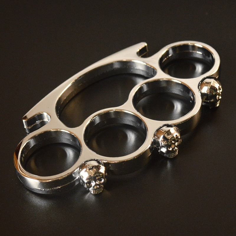 SkullGuard: Metal Brass Knuckle Duster & Four-Finger Sleeve