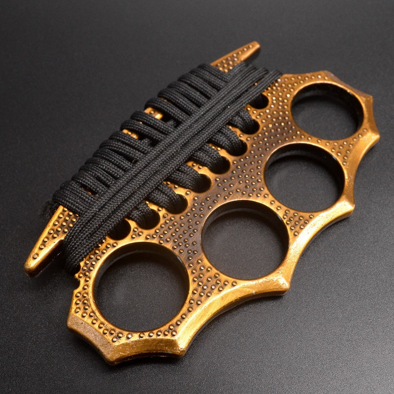 StreetGuard: Metal Brass Knuckles Duster, 4-Finger Fist Buckle & Window Breaker