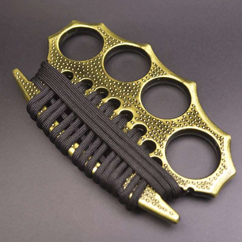 StreetGuard: Metal Brass Knuckles Duster, 4-Finger Fist Buckle & Window Breaker