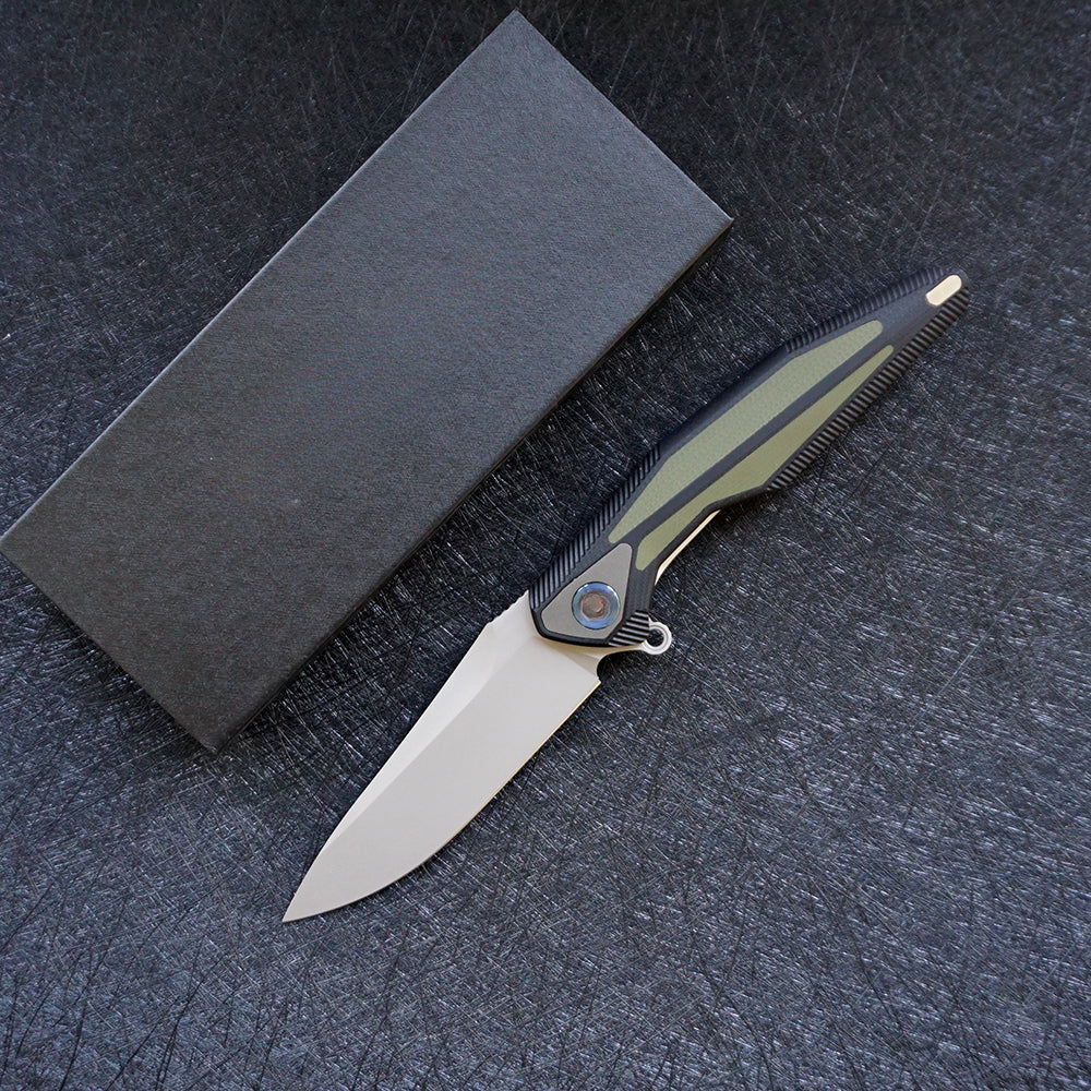 G10 Handle 154 Steel Folding Camp Pocket Knife