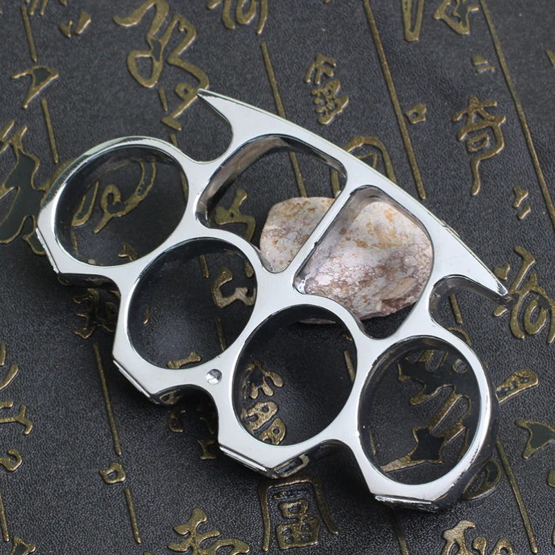 Thickened Widened Rope-Brass Knuckle Duster - Four Finger Buckle Defence Tool