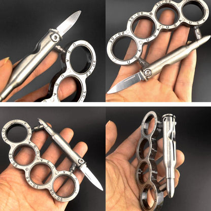 Multifunctional Metal Knuckle Duster - Four Finger Martial Arts Defense Tool