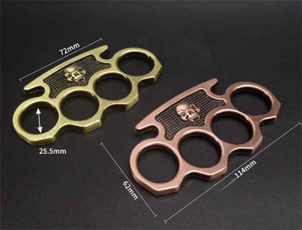 SkullBreach: EDC Brass Knuckles Duster & Window Breaker