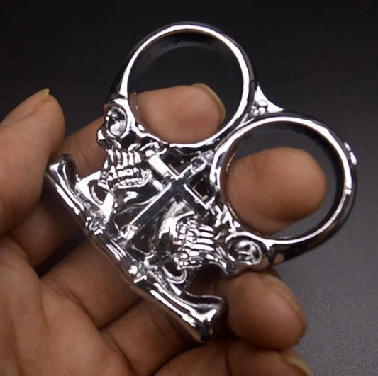 Chaos Solid Brass Knuckles Duster - Two-Finger Self-Defense EDC Tool