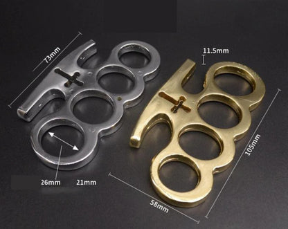 RingGuard: Brass Knuckles Duster, 4-Finger Combat & EDC Tool