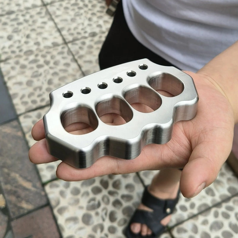 Solid Steel Knuckle Duster - Defense Tool