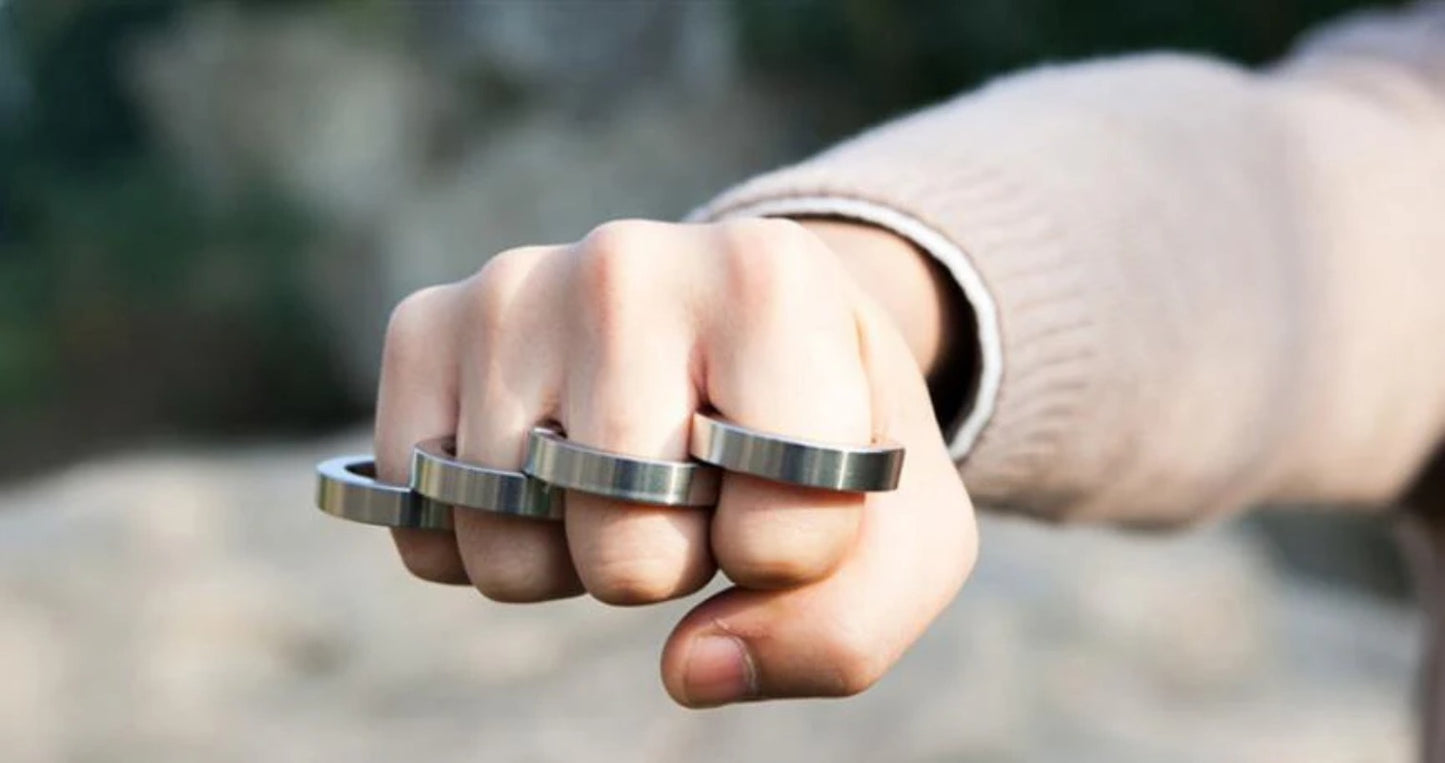 Four Finger Knuckle Duster Steel Defense Tool