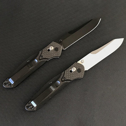 Liome Carbon Fiber Grip Folding Blade Outdoor Tactical Pocket Knife EDC Tool