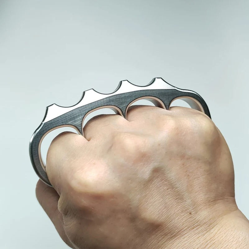 Large Solid 304 Steel Pea Knuckle Duster - Self-Defense Tool