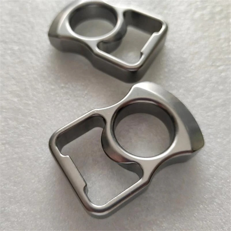 Solid Steel Stone Wash Knuckle Duster - Self-Defense Tool