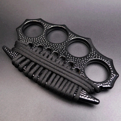 StreetGuard: Metal Brass Knuckles Duster, 4-Finger Fist Buckle & Window Breaker