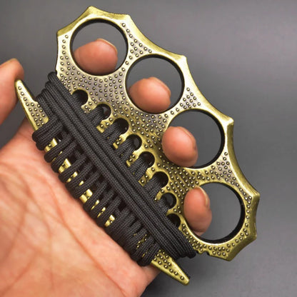 StreetGuard: Metal Brass Knuckles Duster, 4-Finger Fist Buckle & Window Breaker