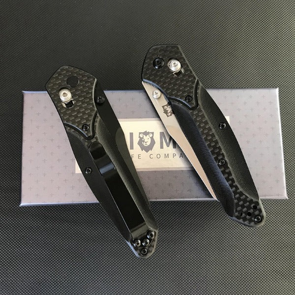 Liome Carbon Fiber Grip Folding Blade Outdoor Tactical Pocket Knife EDC Tool