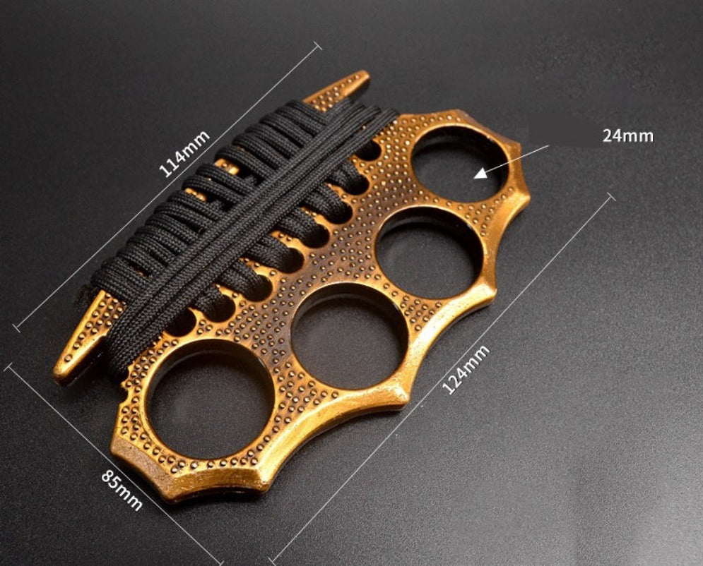 StreetGuard: Metal Brass Knuckles Duster, 4-Finger Fist Buckle & Window Breaker