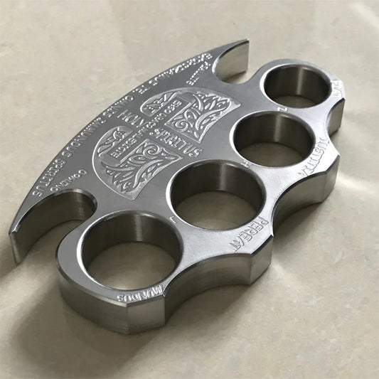 Precision Solid Steel Warrior Knuckle Duster - Self-Defense Tool