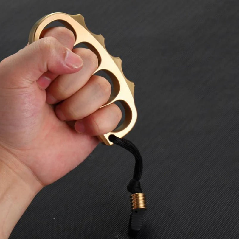 Large Solid Pea Brass Knuckle Duster - Self-Defense Tool