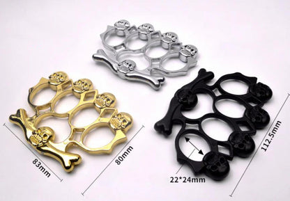 Strong Metal Brass Knuckle Duster - Skull Style Defender