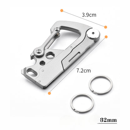 Titanium Multi-Tool Keychain: Bottle Opener Letter Knife Wrench