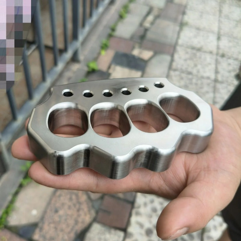 Solid Steel Knuckle Duster - Defense Tool