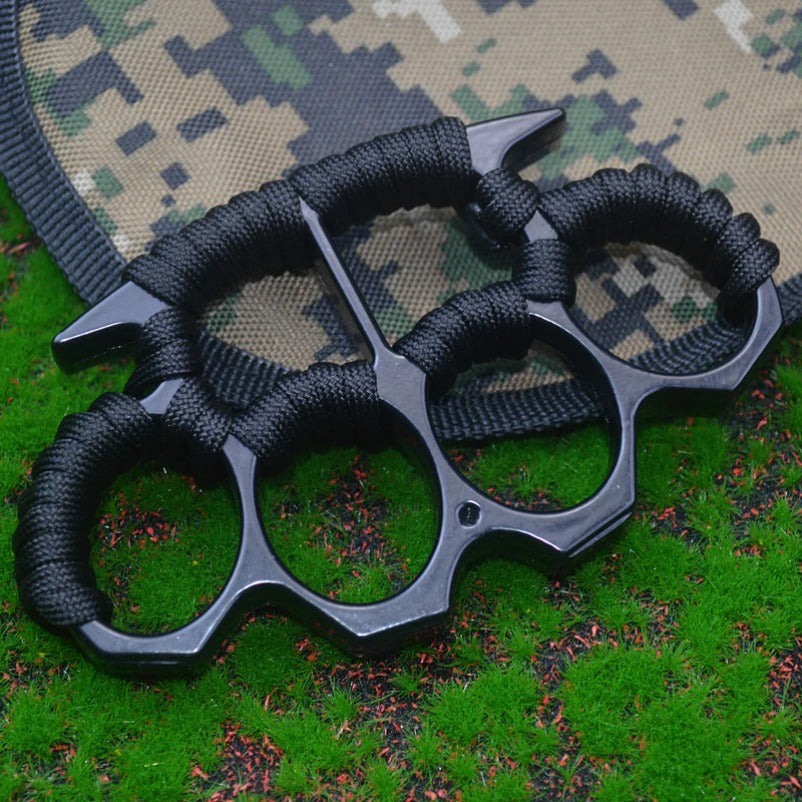 Thickened Widened Rope-Brass Knuckle Duster - Four Finger Buckle Defence Tool