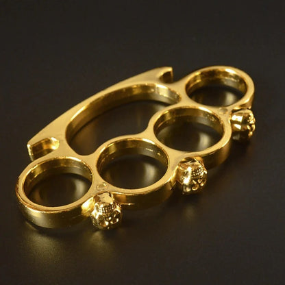 SkullGuard: Metal Brass Knuckle Duster & Four-Finger Sleeve