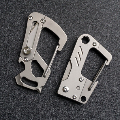 Titanium Multi-Tool Keychain: Bottle Opener Letter Knife Wrench