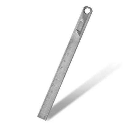 Titanium Alloy Straight Ruler EDC Self-defense Tool Waist Hangable Crowbar