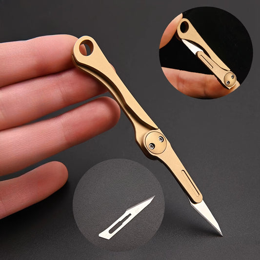 Brass 59 Copper Mini Blade Folding Utility Knife