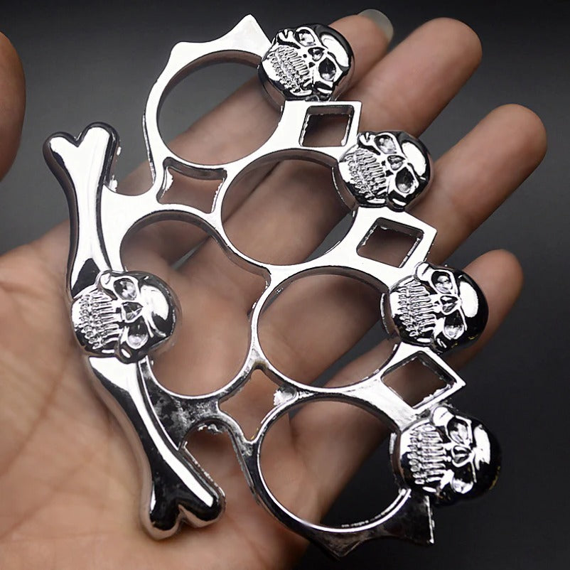 Strong Metal Brass Knuckle Duster - Skull Style Defender