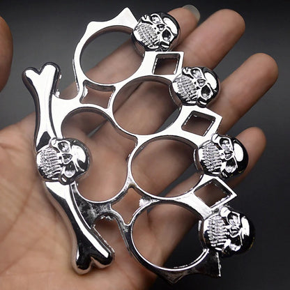 Strong Metal Brass Knuckle Duster - Skull Style Defender