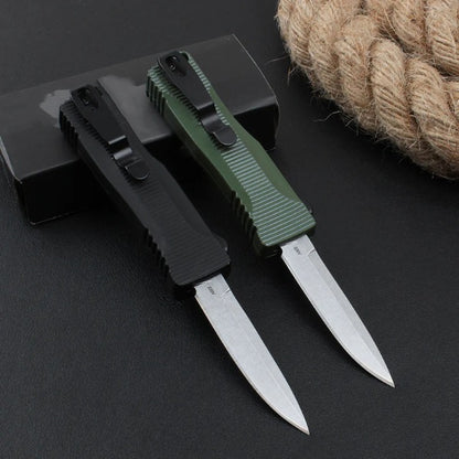 Zinc Aluminum Handle Mini Knife Stonewashed Blade Outdoor Pocket Knife