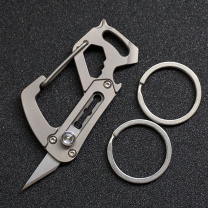 Titanium Multi-Tool Keychain: Bottle Opener Letter Knife Wrench