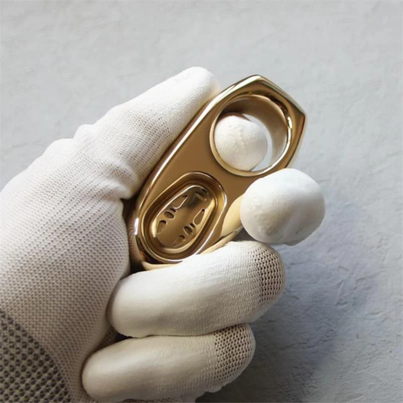 Mini Exquisite Solid Brass Knuckle Duster - Self-Defense Tool