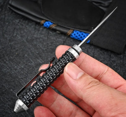 Coltello tascabile multifunzionale con lama di Damasco Mini Pen Knife Wilderness Survival