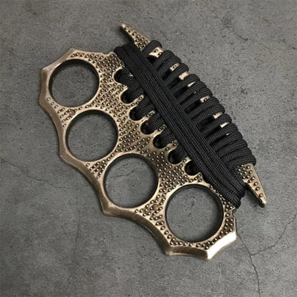 StreetGuard: Metal Brass Knuckles Duster, 4-Finger Fist Buckle & Window Breaker