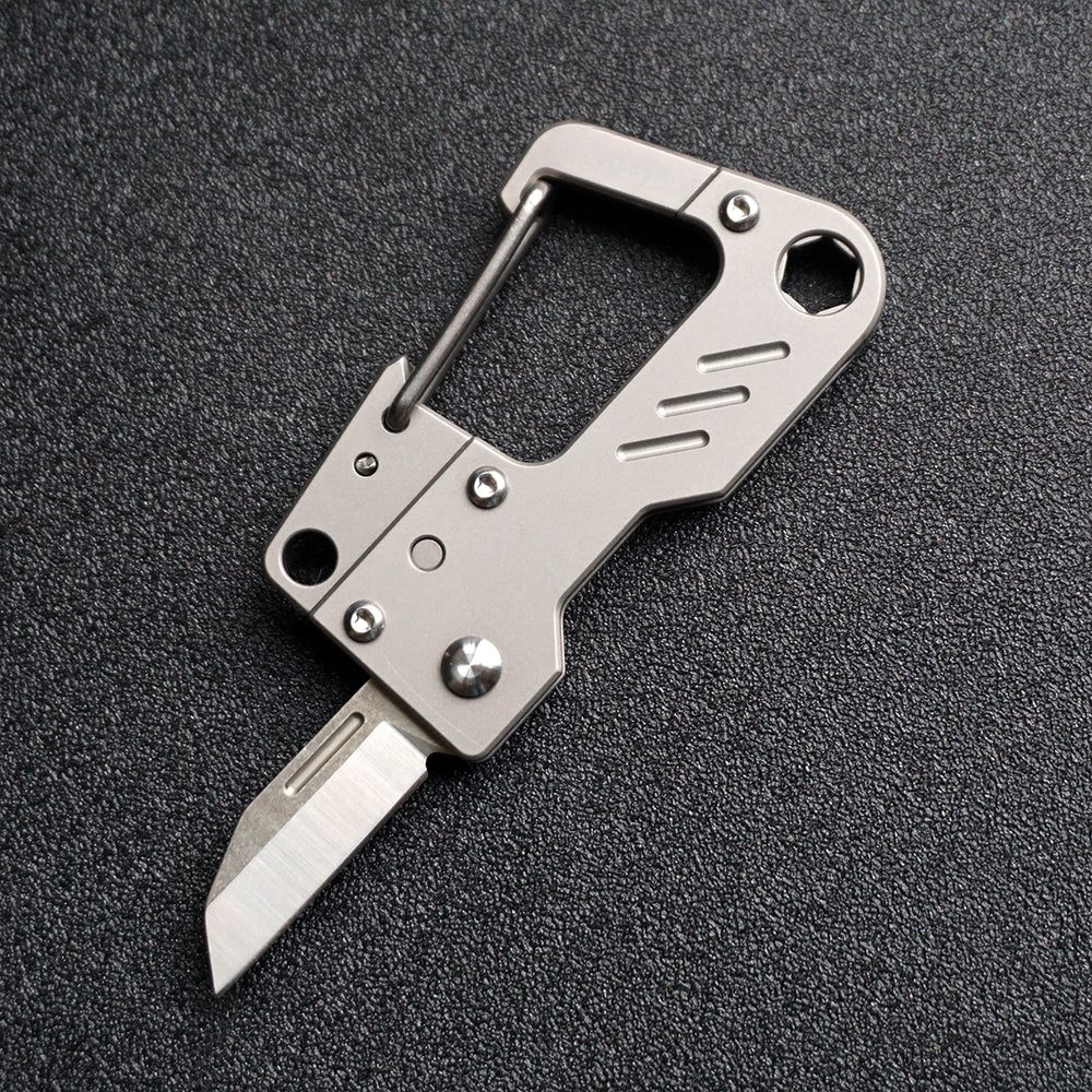 Titanium Multi-Tool Keychain: Bottle Opener Letter Knife Wrench