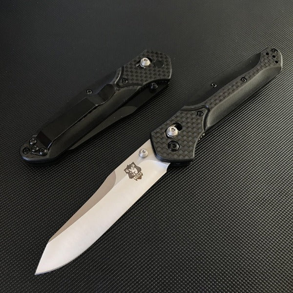 Liome Carbon Fiber Grip Folding Blade Outdoor Tactical Pocket Knife EDC Tool