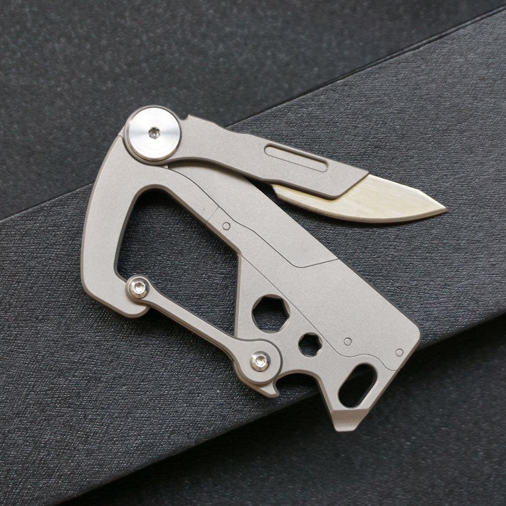 Titanium Multi-Tool Keychain: Bottle Opener Letter Knife Wrench