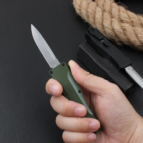 Zinc Aluminum Handle Mini Knife Stonewashed Blade Outdoor Pocket Knife