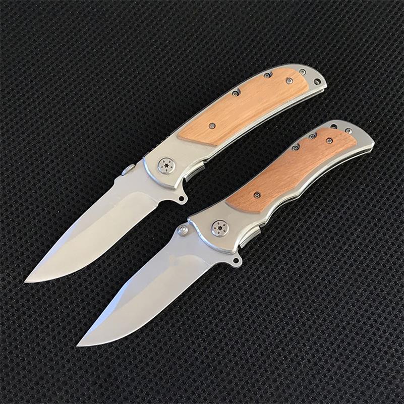 Wooden Handle Folding Knife Portable Self-defense