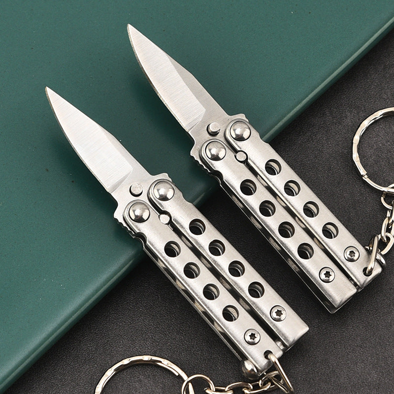 Mini Folding Training Knife Uncut Keychain Knife