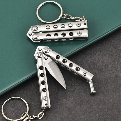 Mini Folding Training Knife Uncut Keychain Knife