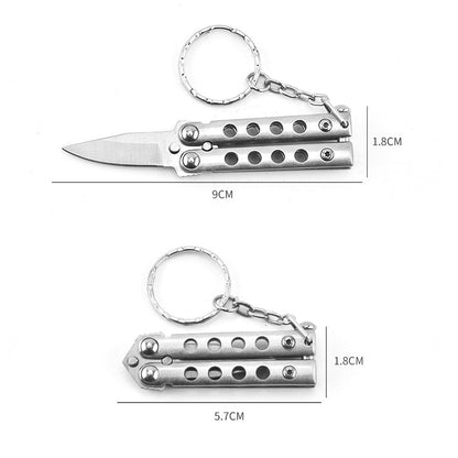 Mini Folding Training Knife Uncut Keychain Knife