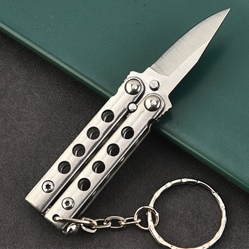 Mini Folding Training Knife Uncut Keychain Knife