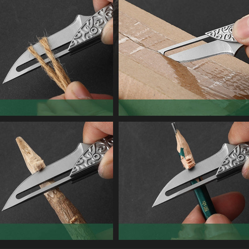 Mini Mechanical Folding Knife Sharp Transformable Pocket Knife