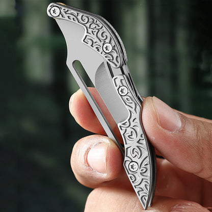 Mini Mechanical Folding Knife Sharp Transformable Pocket Knife